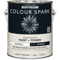 Colour Spark Interior Pre-Tinted Paint + Primer Wall Paint, White Cotton, Semi-Gloss, 3.78 L, Gallon Chandler Sales