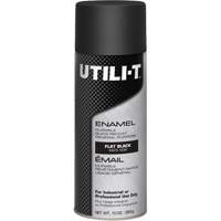 UTILI-T General Purpose Enamel Spray Paint, Black, Flat, 10 oz./283 g, Aerosol Can Chandler Sales