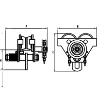 Chariots ajustables, 1000 lb (0,5 tonne) Capacit&eacute;, 2-11/16" - 5-1/4" Chandler Sales