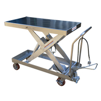 Pneumatic Hydraulic Scissor Lift Table, Stainless Steel, 47-1/2" L x 24" W, 2000 lbs. Cap. Chandler Sales