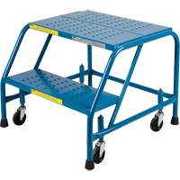 CSA-Certified Rolling Step Ladder, 2 Steps, 22" Step Width, 19" Platform Height, Steel Chandler Sales