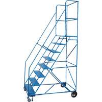 CSA-Certified Rolling Step Ladder with Locking Step, 8 Steps, 30" Step Width, 72" Platform Height, Steel Chandler Sales