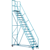 CSA-Certified Rolling Step Ladder with Locking Step, 16 Steps, 30" Step Width, 144" Platform Height, Steel Chandler Sales