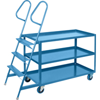 Stock Picking Carts, Steel, 24" W x 64" D, 3 Shelves, 1200 lbs. Capacity Chandler Sales