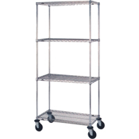 Chariots en treillis m&eacute;tallique, Chrom&eacute;, 18" x 69" x 36", Capacit&eacute; 800 lb Chandler Sales