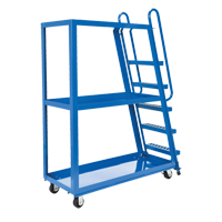 Stock Picking Cart, Steel, 21-7/8" W x 56-1/8" D, 3 Shelves, 1000 lbs. Capacity Chandler Sales