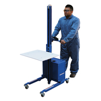 Gerbeur &agrave; plateforme &agrave; &eacute;l&eacute;vation rapide, M&eacute;canisme &eacute;lectrique, Capacit&eacute; de 175 lb, Levage max de 57" Chandler Sales