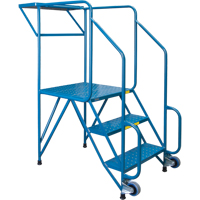 Mechanics/Maintenance Rolling Ladder, Steel, 3 Steps, 28" Platform Height Chandler Sales