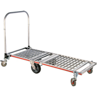 Six Wheel Folding Platform Truck, Aluminum, 1550 lbs., 61-7/8" L x 23-1/4" W, 39" High Chandler Sales
