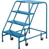 CSA Rolling Step Ladder, 4 Steps, 22" Step Width, 37" Platform Height, Steel Chandler Sales