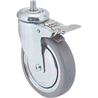 Zinc Plated Caster, Swivel with Brake, 3" (76 mm) Dia., 150 lbs. (68 kg.) Capacity Chandler Sales