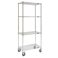 Chariots en treillis m&eacute;tallique, Chrom&eacute;, 36" x 80" x 18", Capacit&eacute; 800 lb Chandler Sales