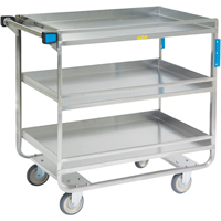 Guard Rail Carts, 3 Tiers, 23" W x 37-1/4" H x 38-5/8" D, 700 lbs. Capacity Chandler Sales