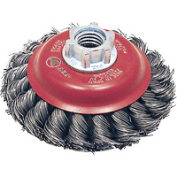 BK420T Knot Twisted Conical Brush, 4" Dia., 0.02" Fill, 5/8"-11 Arbor, Steel Chandler Sales