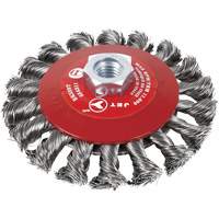 Knot Twisted Conical Bevel Brush, 6" Dia., 0.02" Fill, 5/8"-11 Arbor, Steel Chandler Sales