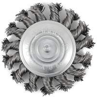 Shaft Mounted Knot Twisted Radial Brush, 3" Dia., 0.02" Fill, 1/4" Arbor, Stainless Steel Chandler Sales