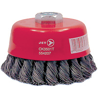 CK3501T High Performance Knot Twisted Cup Brush, 3-1/2" Dia., 0.02" Fill, 5/8"-11 Arbor, Steel Chandler Sales