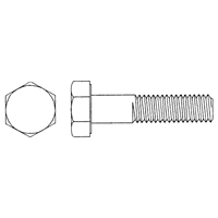 Hex Head Cap Screw, 1/2"-13 Dia., 1" L, Plain, Coarse, Grade 5 Chandler Sales