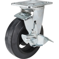 Roulette moul&eacute;, Pivotant avec frein, 6" (152,4 mm), Caoutchouc, 550 lb (249 kg) Chandler Sales
