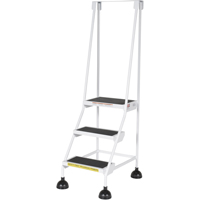 Stop-Step Ladders, 3 Steps, 16" Step Width, 28-11/16" Platform Height, Steel Chandler Sales