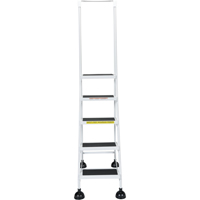 Light-Duty Stop-Step Ladders, 5 Steps, 16" Step Width, 47-11/16" Platform Height, Steel Chandler Sales