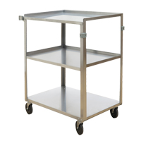 Shelf Carts, 3 Tiers, 18" W x 32" H x 27-3/8" D, 500 lbs. Capacity Chandler Sales