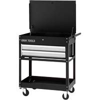 Utility Cart, 2 Drawers, 30-1/4" L x 19" W x 35-3/4" H, Black Chandler Sales