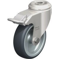 Stainless Steel Thermoplastic Elastomer Caster, Swivel with Brake, 4" (102 mm) Dia., 240 lbs. (108 kg.) Capacity Chandler Sales
