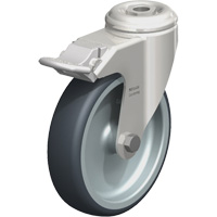Stainless Steel Thermoplastic Elastomer Caster, Swivel with Brake, 5" (127 mm) Dia., 265 lbs. (120 kg.) Capacity Chandler Sales
