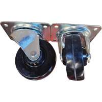 Roulette avec plaque, Pivotant, 4" (101,6 mm), Caoutchouc, 225 lb (102 kg) Chandler Sales