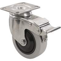 2309 Caster with Double Locking Brake, Swivel with Brake, 5" (127 mm), Envirothane Grey, 350 lbs. (158.8 kg.) Chandler Sales
