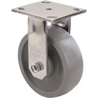 Max9 Caster, Rigid with Brake, 6" (152.4 mm), Envirothane Grey-WOW, 1100 lbs. (498.95 kg.) Chandler Sales