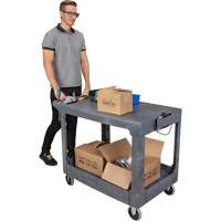 Chariot utilitaire pour l'entretien avec tablette plate, 2 tiers, 25-1/4" x 32-1/4" x 44", Capacit&eacute; 550 lb Chandler Sales
