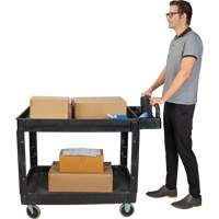 Utility Cart, 2 Tiers, 25-5/8" x 33-1/2" x 43-3/4", 550 lbs. Capacity Chandler Sales