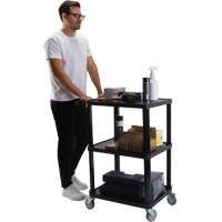 Chariot utilitaire avec tablette plate, 3 tiers, 18-1/8" x 37-3/8" x 27-3/4", Capacit&eacute; 330 lb Chandler Sales
