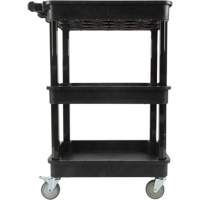 Chariot utilitaire avec tablette &agrave; bordure profonde, 3 tiers, 19" x 39-1/2" x 28-1/4", Capacit&eacute; 330 lb Chandler Sales