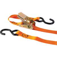 Ratchet Strap, S-Hook, 1" W x 12' L, 2200 lbs. (998 kg) Working Load Limit Chandler Sales