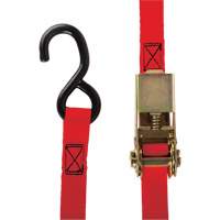 Ratchet Strap, S-Hook, 1" W x 12' L, 2200 lbs. (998 kg) Working Load Limit Chandler Sales