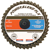 POWERBLEND FLX Roll-on Flap Disc, 2" x Type R, Z40 Grit, Zirconia Alumina Chandler Sales