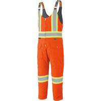 5538 High Visibility Quilted Duck Overalls, Cotton, X-Large, High Visibility Orange Chandler Sales