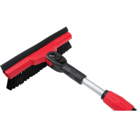 Snow Brush With Pivot Head, Telescopic, Rubber Squeegee Blade, 52" Long, Black/Red Chandler Sales