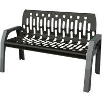 Stream Benches, Steel, 48" L x 25" W x 34" H, Black Chandler Sales