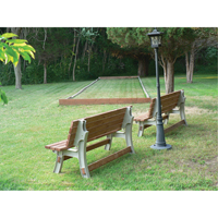Basics&reg; Flip Top Park Bench / Table, Plastic, 96" L x 26" W x 34" H, Sand Chandler Sales