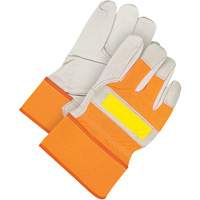 Classic High-Visibility Fitter Gloves, One Size, Grain Cowhide Palm, Fleece Inner Lining Chandler Sales