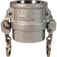 EZ Boss-Lock Cam & Groove Coupler, Stainless Steel, Type D, 1", Female NPT, 250 PSI Chandler Sales