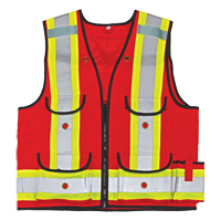 All-Trades 1000D&reg; Surveyor Safety Vest, Red, Large, Polyester Chandler Sales