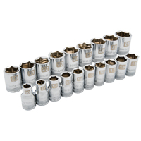 Metric Socket Set, 19 Pcs, 1/2" Drive Size Chandler Sales
