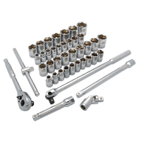 SAE/Metric Socket Set, 41 Pcs, 1/2" Drive Size Chandler Sales