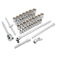 SAE/Metric Socket Set, 41 Pcs, 1/2" Drive Size Chandler Sales