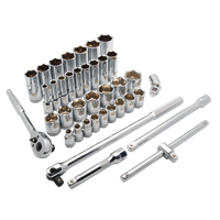 SAE Socket Set, 38 Pcs, 1/2" Drive Size, Deep Chandler Sales